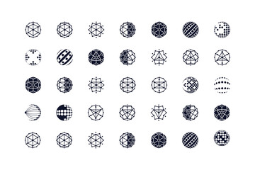 Globe tech logo collection with creative unique design vector