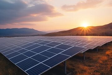 Solar panels, photovoltaic, alternative electricity source - concept of sustainable resources