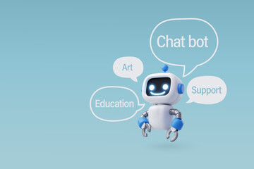 3d Vector Robot chatbot, AI in science and business, Technology and engineering concept.