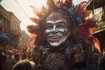 Wall Mural - Lively Carnival With Colorful Parades, Generative AI