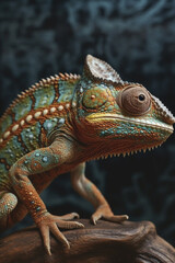 Wall Mural - Close-up of a tropical chameleon. Generated by Ai