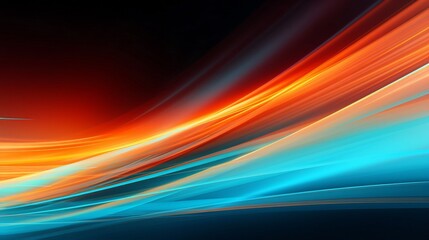 Aufkleber - Generative AI : Dark abstract background with glowing wave. Shiny moving lines design element. Modern purple blue gradient flowing wave lines. Futuristic technology concept. Vector illustration