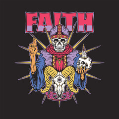 Sticker - Faith tee graphic vector.