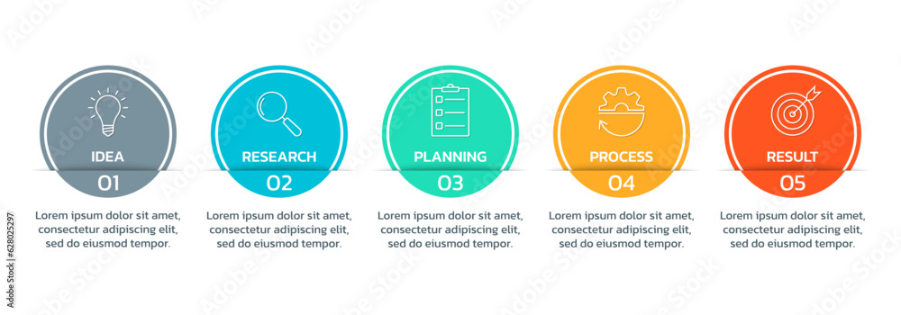 5 step infographic template. Process diagram, business presentation ...