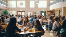 The Social Pulse Of School Life - An Everyday Scene From A School Cafeteria During Lunch Break