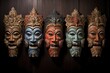 © Natalia - traditional balinese masks in a row
