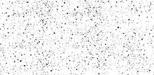 Hand Drawn Scattered Black Grunge Dots Or Dust, Grungy Dirty Texture For Banner, Poster, Retro And Vintage Design. Black And White Grunge, Surface Dust And Rough Dirty Background. Grainy Texture Vecto