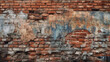 Old brick wall with chipping natural stone cladding. Generative Ai