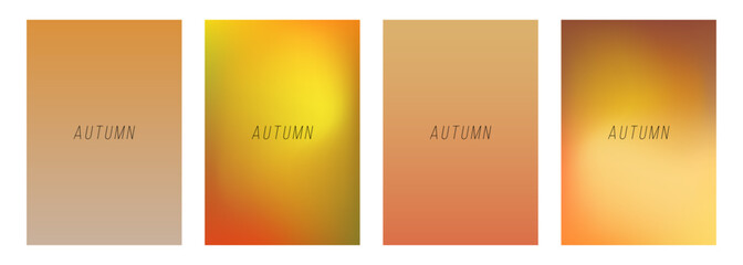 Aufkleber - Set of autumn color backgrounds with soft color gradients and blurred effect for fall season creative graphic design. Vector illustration.