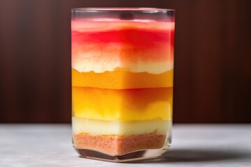 Poster - close-up of tequila sunrise layers in a glass