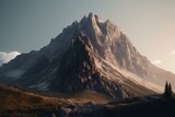 Fototapeta Góry - Highly detailed 3D mountains rendered to appear lifelike. Generative AI