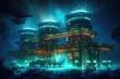 © OMD - futuristic underwater research facility with glowing lights