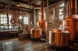 brewing vats with pipes and valves