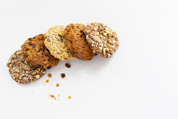 homemade cookies on white background