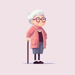 Wall Mural - old lady vector flat minimalistic isolated illustration