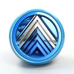 Wall Mural - abstract blue and white logo, generative ai