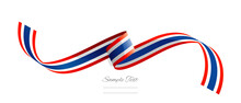 Thai Flag Ribbon Vector Illustration. Thailand Flag Ribbon On Abstract Isolated On White Color Background