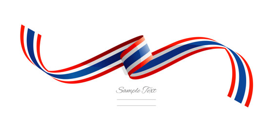 Thai flag ribbon vector illustration. Thailand flag ribbon on abstract isolated on white color background