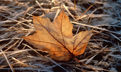 Poster - autumn leaves on the ground