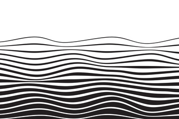 Fototapete - black and white curved line stripe mobious wave abstract background. Vector illustration.