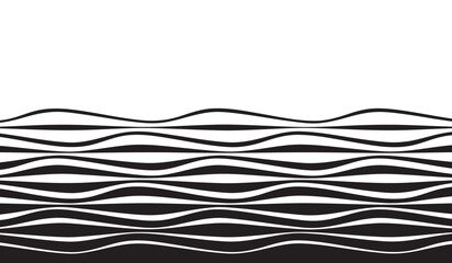 Fototapete - black and white curved line stripe mobious wave abstract background. Vector illustration.
