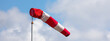 a windsock in strong wind panorama