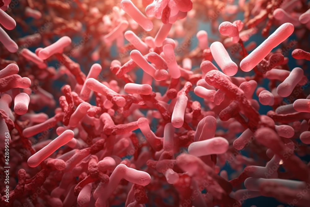 Different types of bacteria and microbes. macro. generative ai..Different types of bacteria and microbes. macro. generative ai..