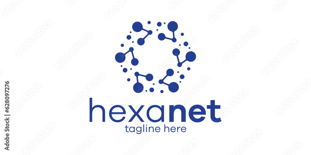 logo design hexagon and connection modern technology icon vector ...