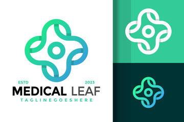 Wall Mural - Nature leaf medical care logo design vector symbol icon illustration
