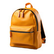 © Lervik Design - Classic school backpack yellow, isolated on transparent background, PNG