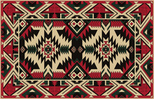Colorful Ornamental Vector Design For Rug, Tapis, Yoga Mat. Geometric Ethnic Clipart. Arabian Ornamental Carpet With Decorative Elements.Persian Carpet,