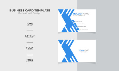 Canvas Print - Modern and corporate simple business card design Modern presentation card with company logo Vector business card template Visiting card for business and personal use Vector illustration design