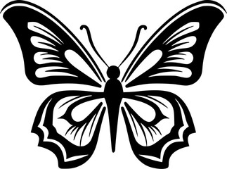 Butterfly - Black and White Isolated Icon - Vector illustration