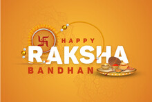 Illustration Of Greeting Card And Template Banner For Sales Promotion Advertisement With Decorative Rakhi For Raksha Bandhan, Indian Festival For Brother And Sister Bonding Celebration