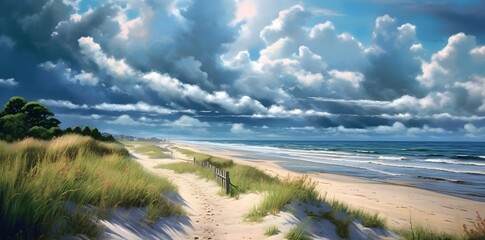 Wall Mural - clouds over the sea