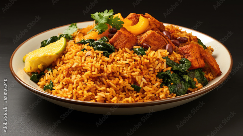 Jollof rice is a West African dish of rice cooked in a tomato-based ...