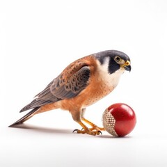 Wall Mural - Eurasian hobby bird isolated on white. Generative AI