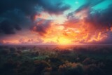 Fototapeta Niebo - Colorful sunrise sky painted as background. Generative AI