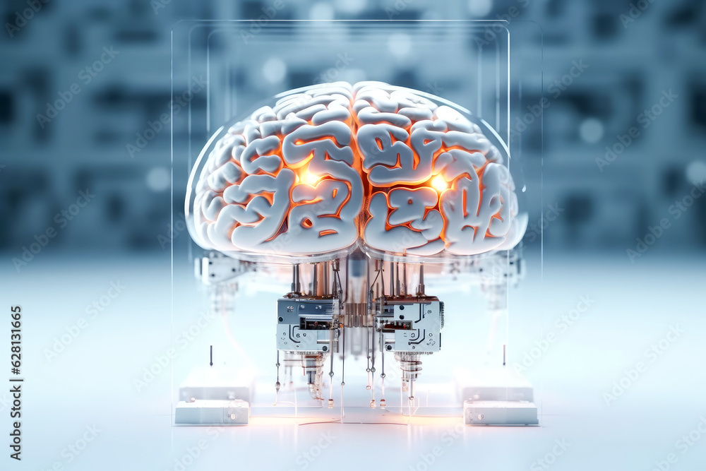 Brain with chips embedded is like an ultracomputer. Hi-tech ...