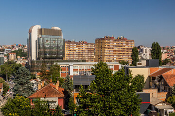Canvas Print - Skyline of Pristina, capital of Kosovo