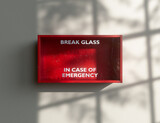 Fototapeta  - Break In Case Of Emergency Red Box