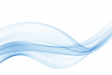 blue flow of transparent wave of smoke.