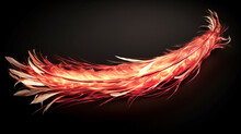 A Vibrant Flaming Bird's Feather Is Displayed In All Its Glory.