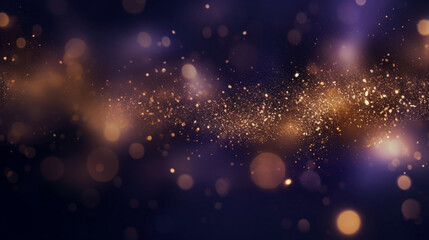 Glitter vintage lights background. gold, silver, purple and black. defocused. Purple abstract bokeh background.Abstract glowing wallpaper background