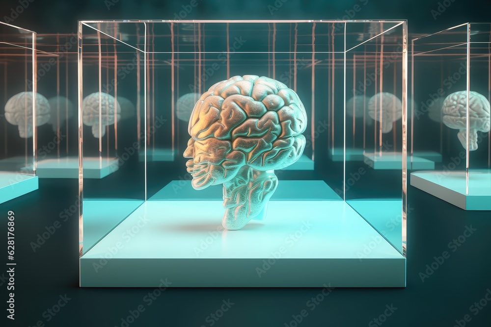 AI Concept: Brain in Glass Box, Machine Learning with Artificial ...
