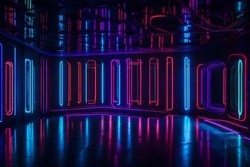 Background with neon lights  , Generated using AI