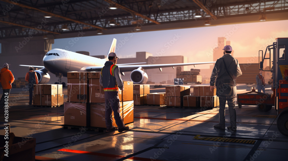 Cargo Checking Capture the meticulous process of cargo inspection and security checks ...