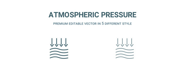 atmospheric pressure icon. Filled and line atmospheric pressure icon from weather collection. Outline vector isolated on white background. Editable atmospheric pressure symbol