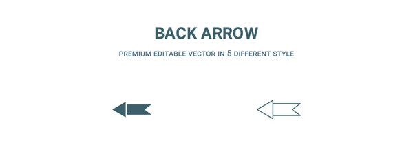 Sticker - back arrow icon. Filled and line back arrow icon from user interface collection. Outline vector isolated on white background. Editable back arrow symbol