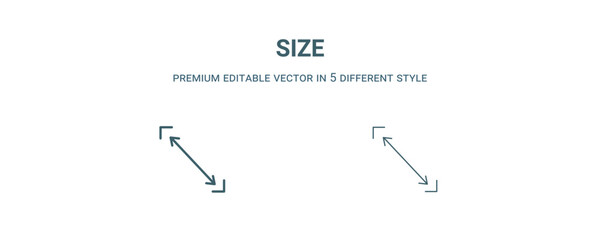 Wall Mural - size icon. filled and line size icon from user interface collection. outline vector isolated on whit